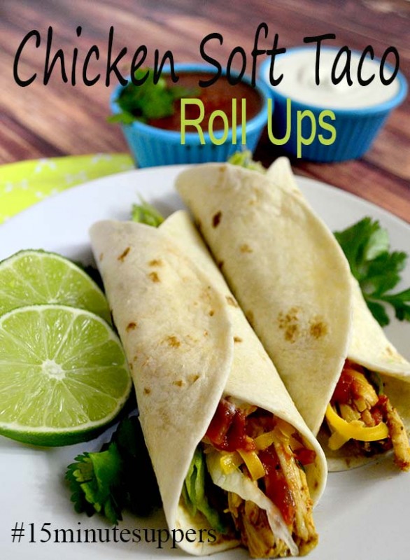 Chicken Soft Taco Roll Ups (a 15 minute meal!) from Pink Cake Plate
