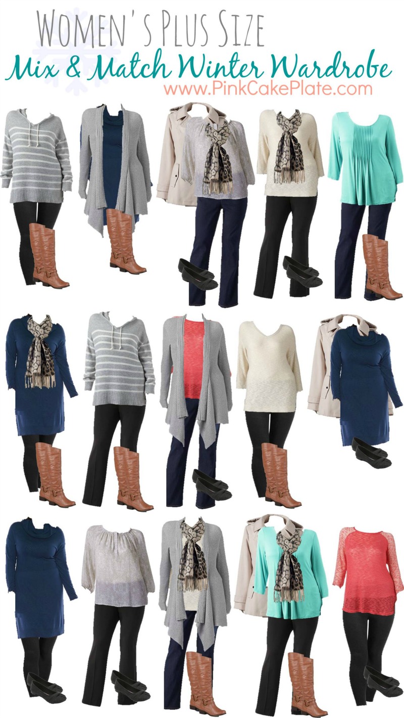 Plus Size Mix and Match Winter Fashion! Great Wardrobe Pieces!! - Pink Cake  Plate
