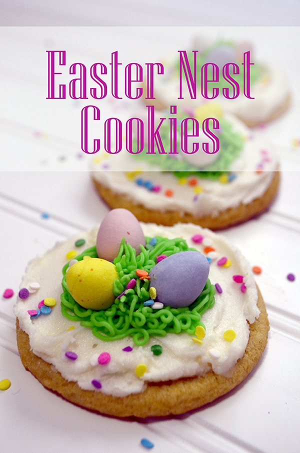 Easter Nest Cookies - Pink Cake Plate