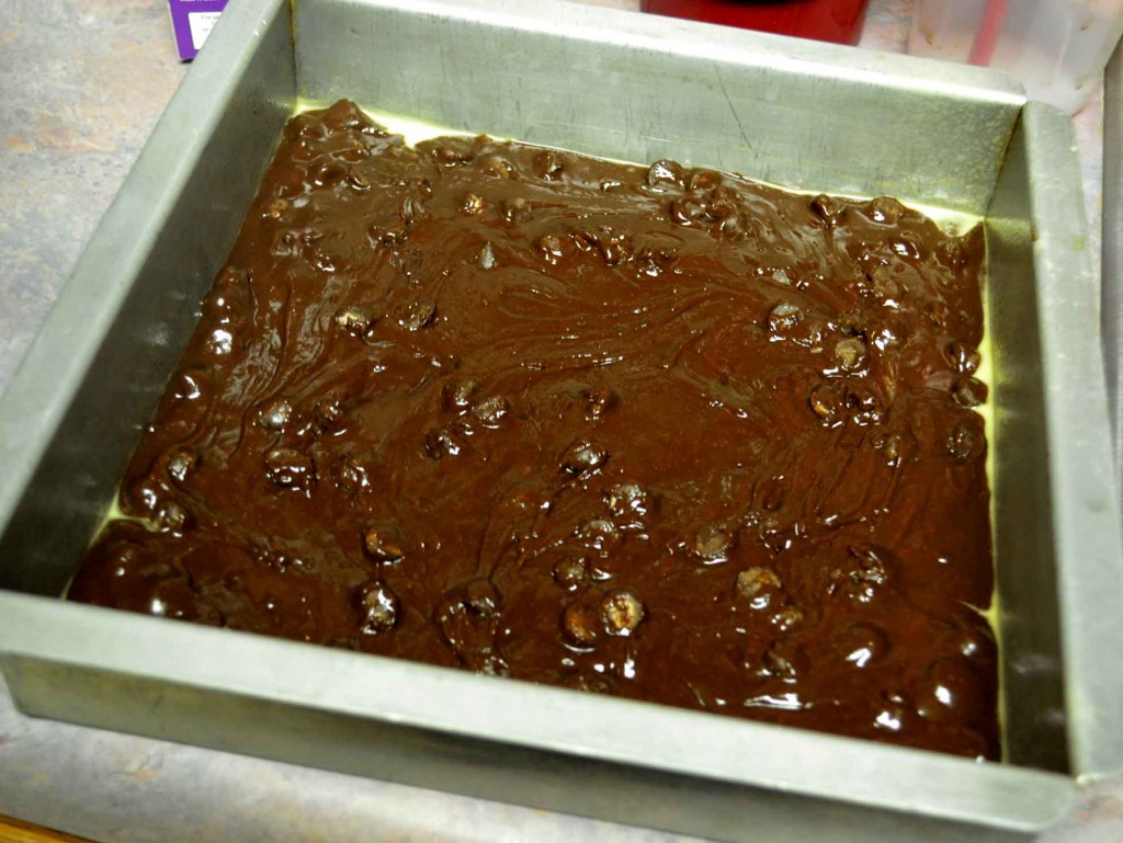 First Layer Samoa Cookie Brownies @ pinkcakeplate.com