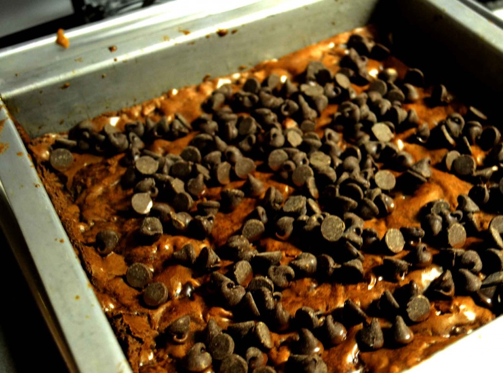 Topping Samoa Cookie Brownies @ pinkcakeplate.com