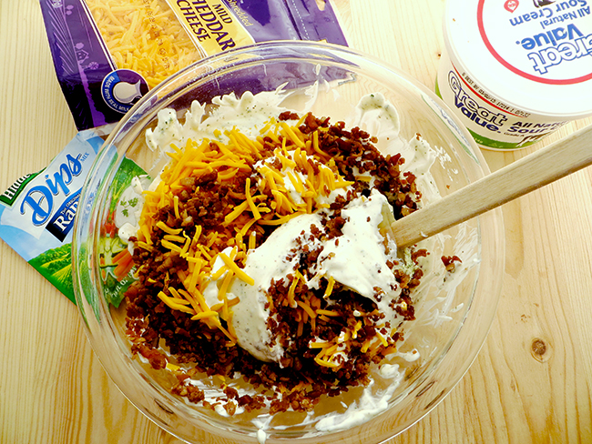 CheesyBaconRanchDipinproccess