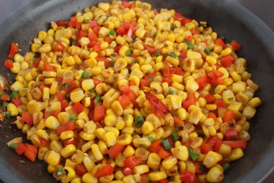 corn salad in process 2