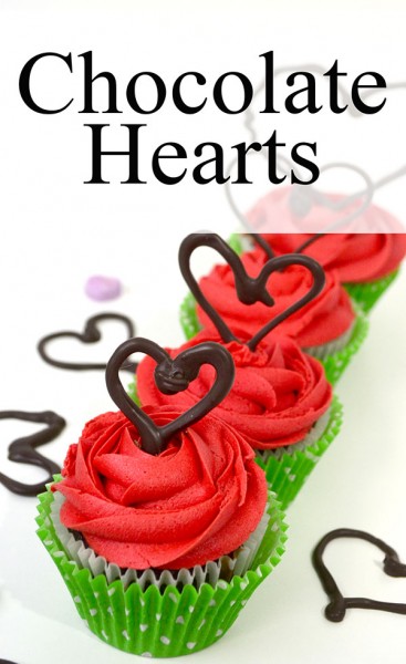 This easy Chocolate Heart tutorial will dress up even the plainest cupcake! 