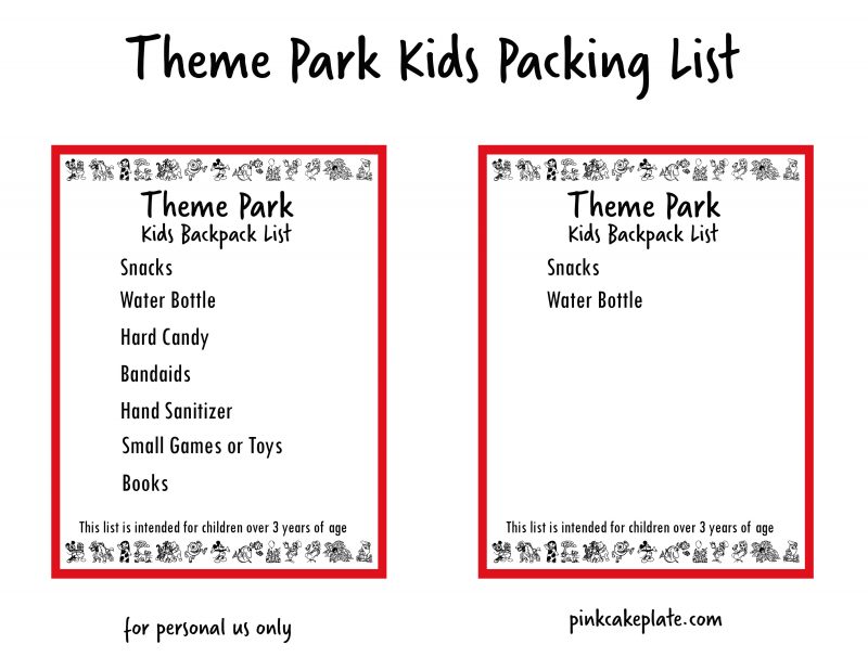 Theme Park Backpack Packing List and Ranch Snack Mix