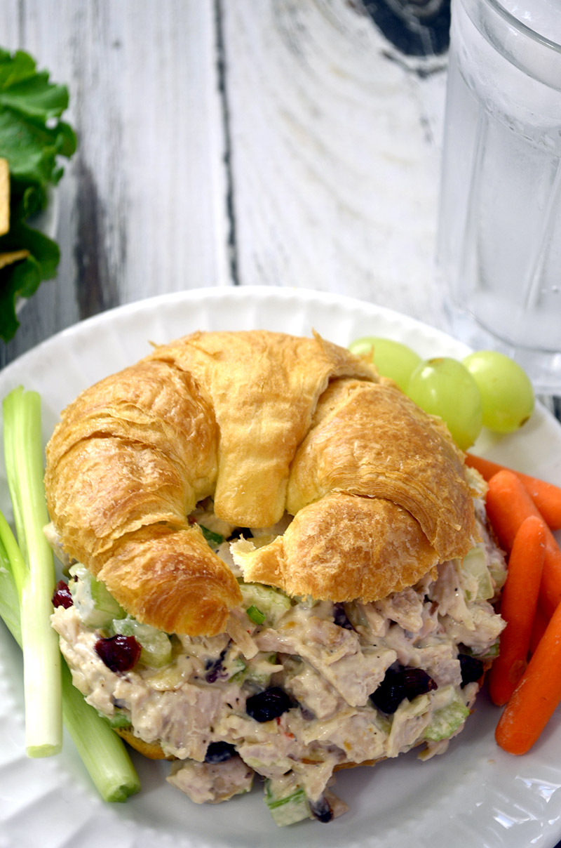 Easy Turkey Salad Croissants - Pink Cake Plate