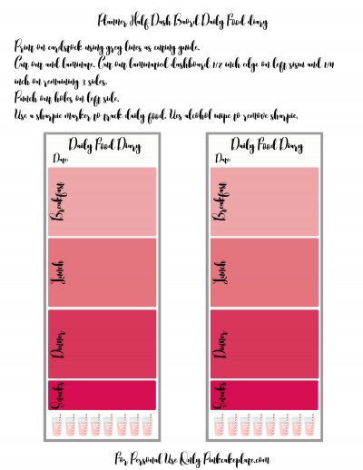 food diary dashboard