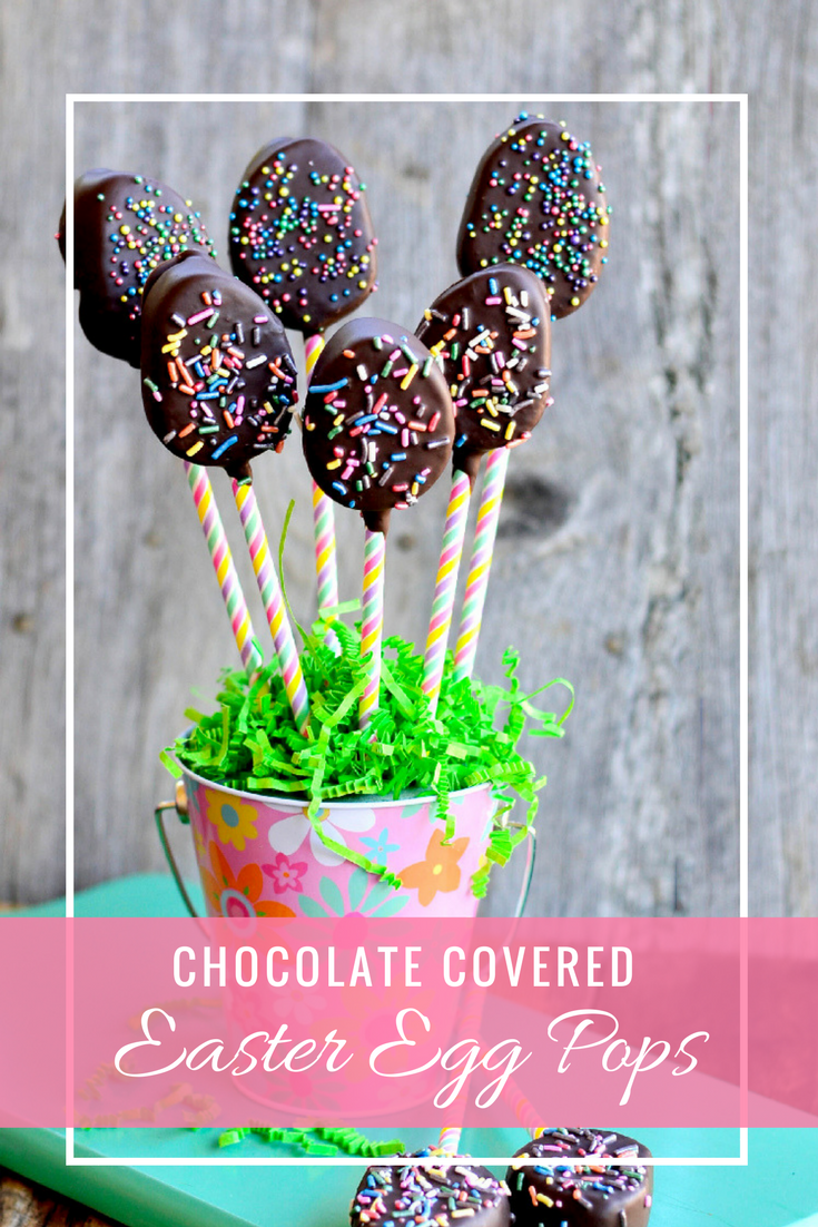 With just a few ingredients you can make these adorable Chocolate Covered Easter Egg Pops