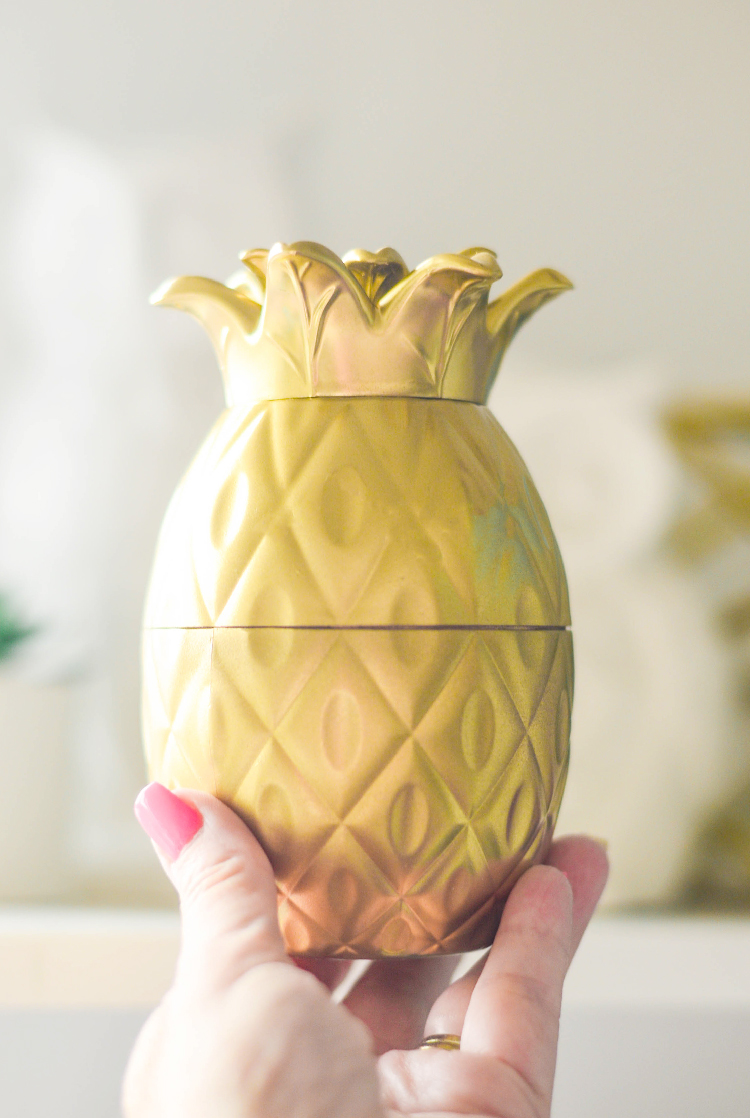 DIY Golden Pineapple Decor pinkcakeplate.com