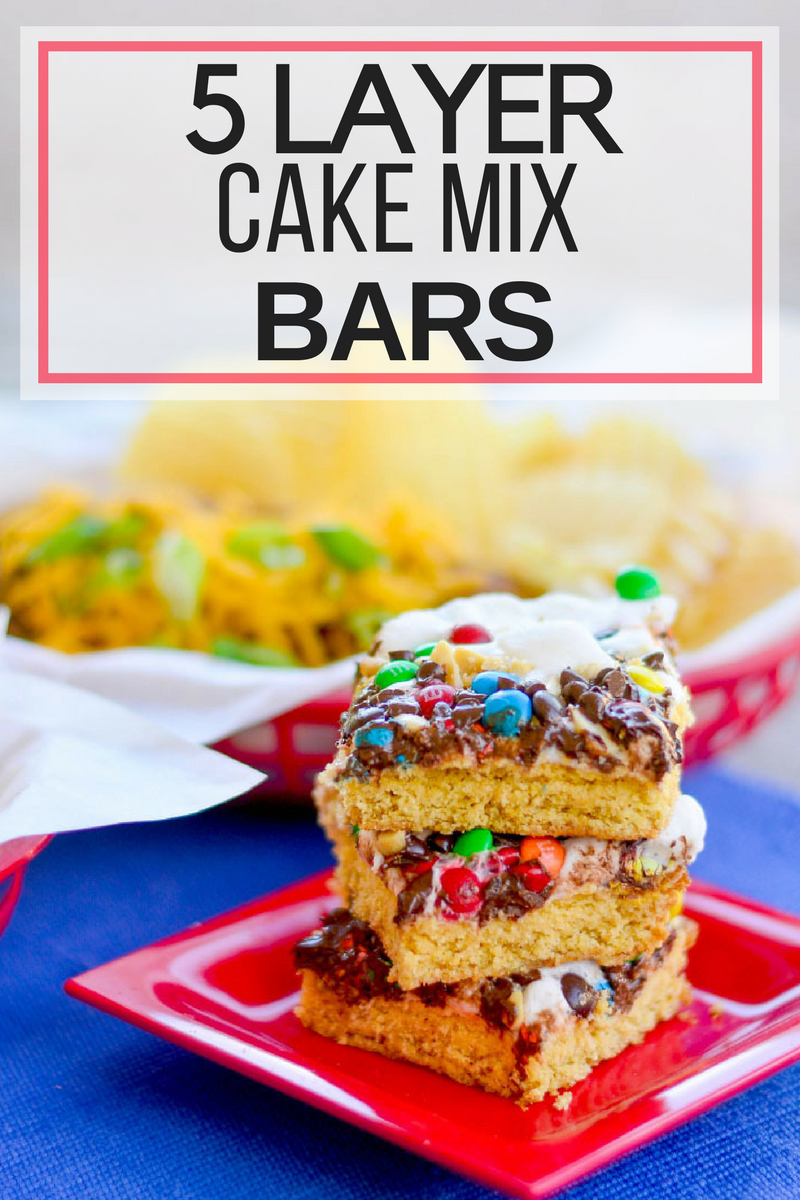 Five Layer Cake Mix Bars