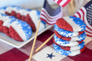Red Velvet, White and Blue Cookies