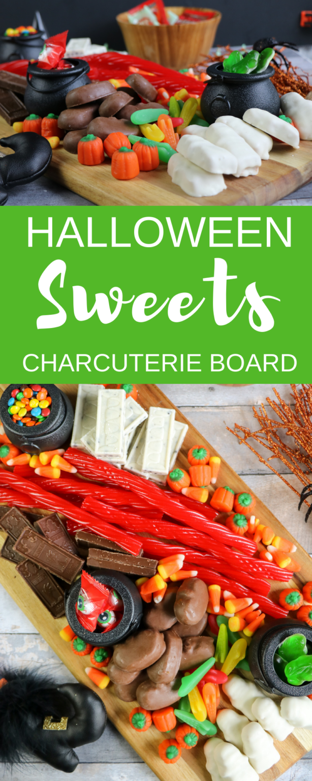 Halloween Sweets Charcuterie Board - Pink Cake Plate